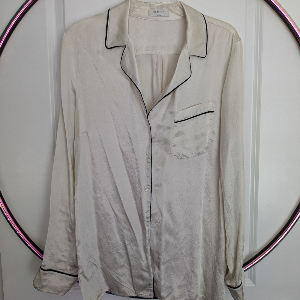 Babaton Cream Button Down Blouse